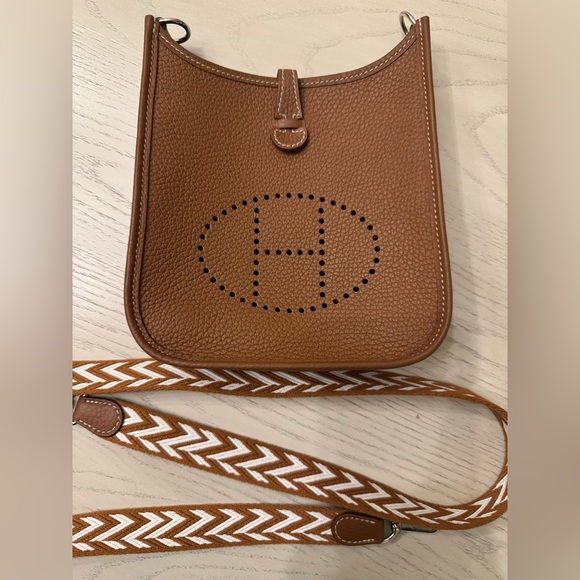 Hermes Handbags - Hermes Mini evelyn bag in gold 2023